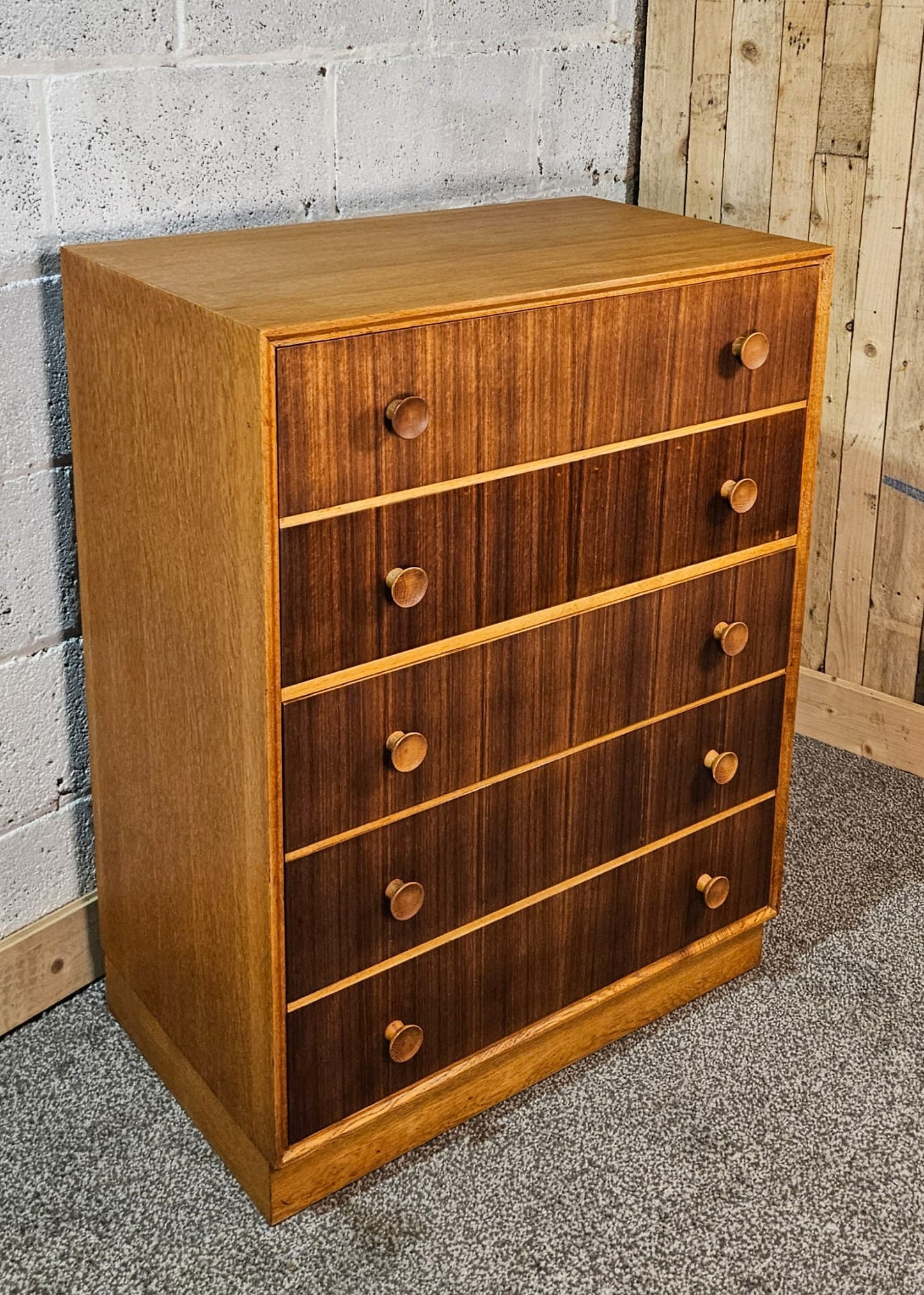 Five Drawer Mid- Century unit