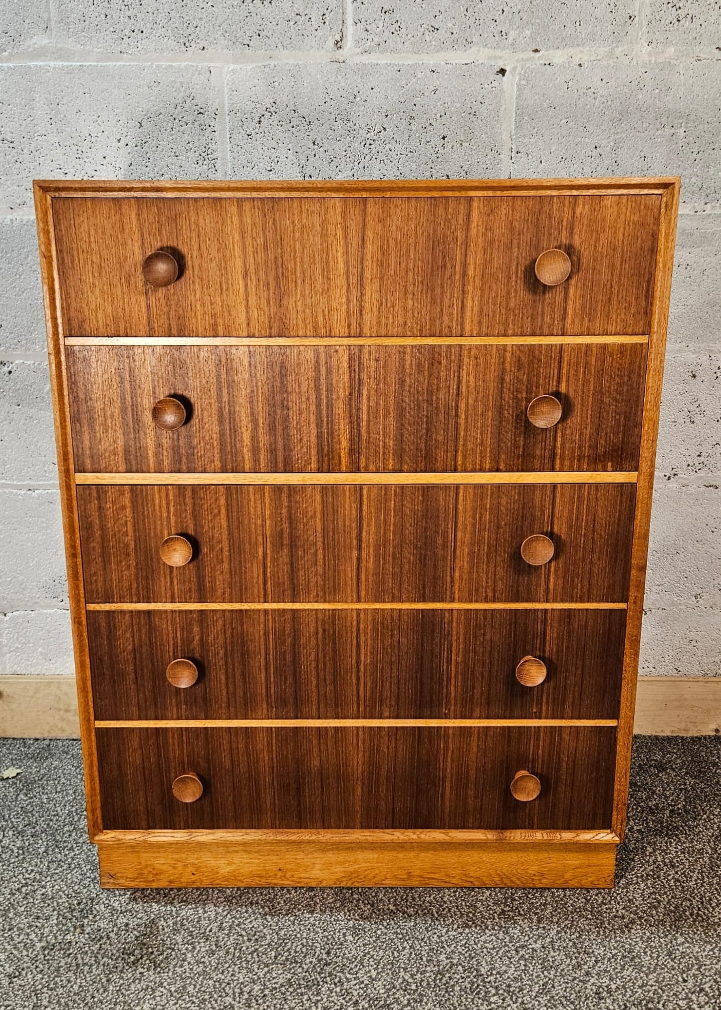 Five Drawer Mid- Century unit