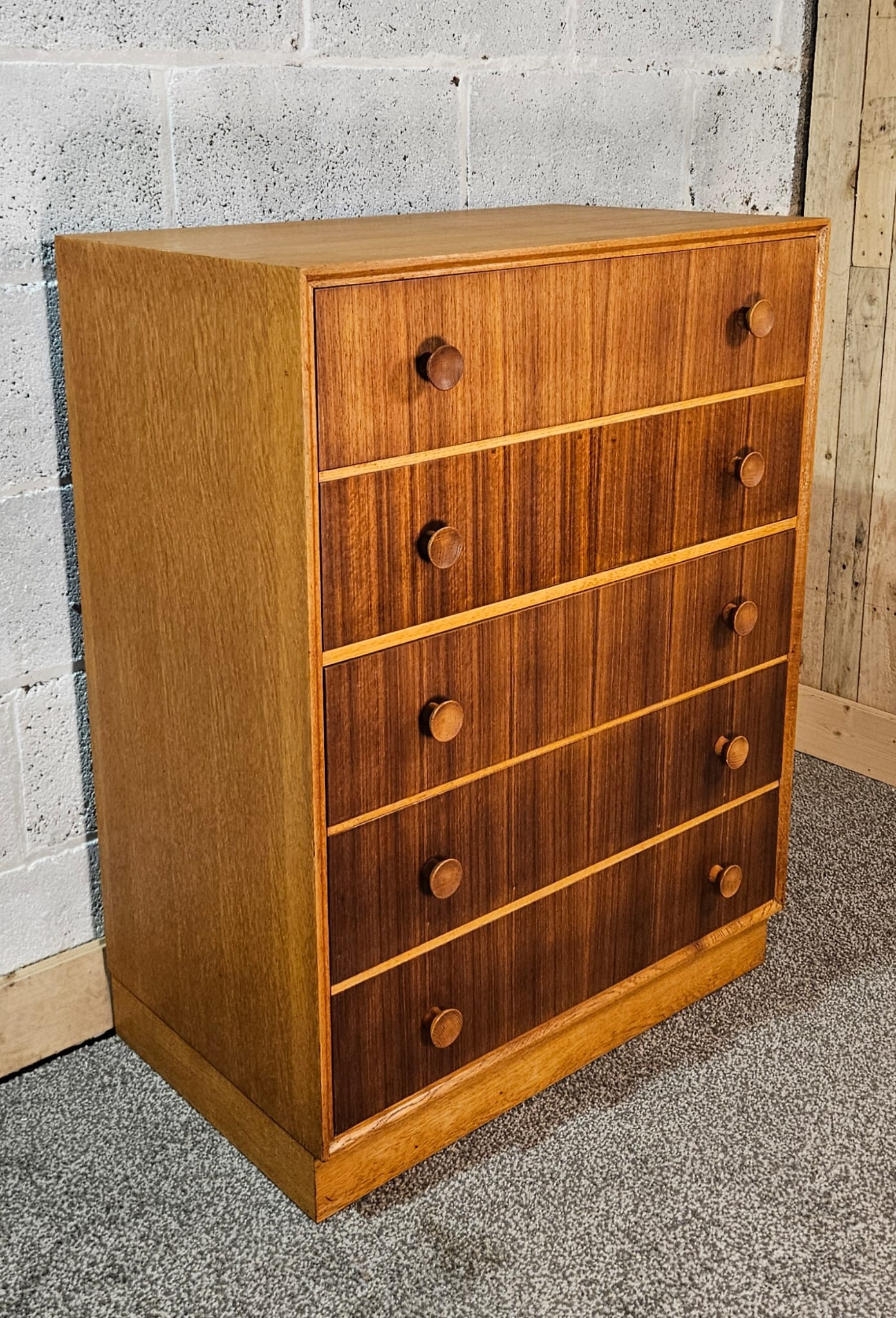 Five Drawer Mid- Century unit