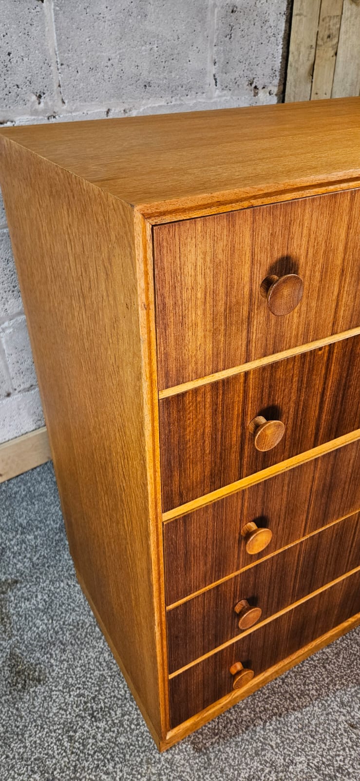 Five Drawer Mid- Century unit