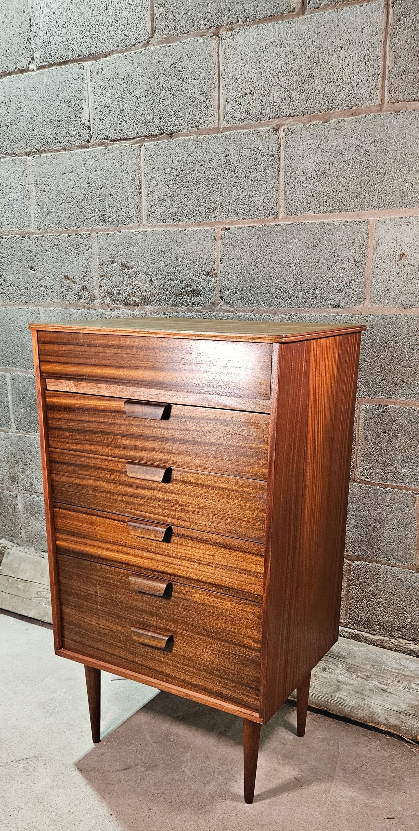 Mid Century Uniflex Dark Teak 6 drawer unit.