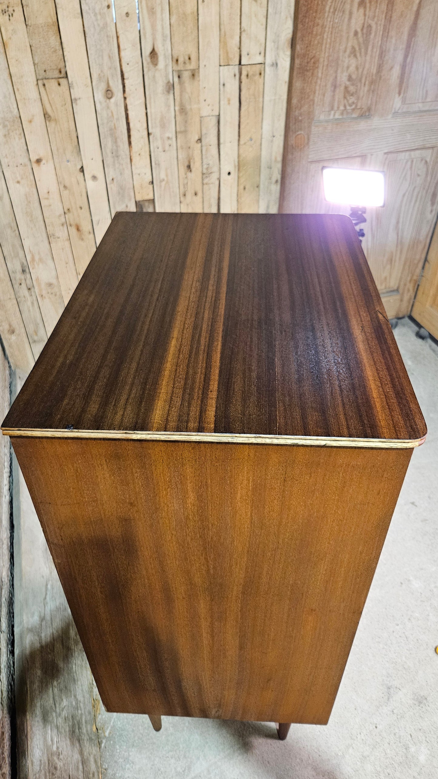 Mid Century Uniflex Dark Teak 6 drawer unit.