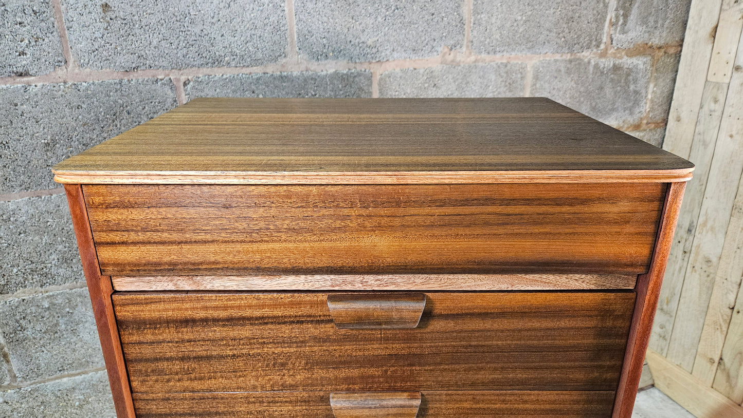 Mid Century Uniflex Dark Teak 6 drawer unit.