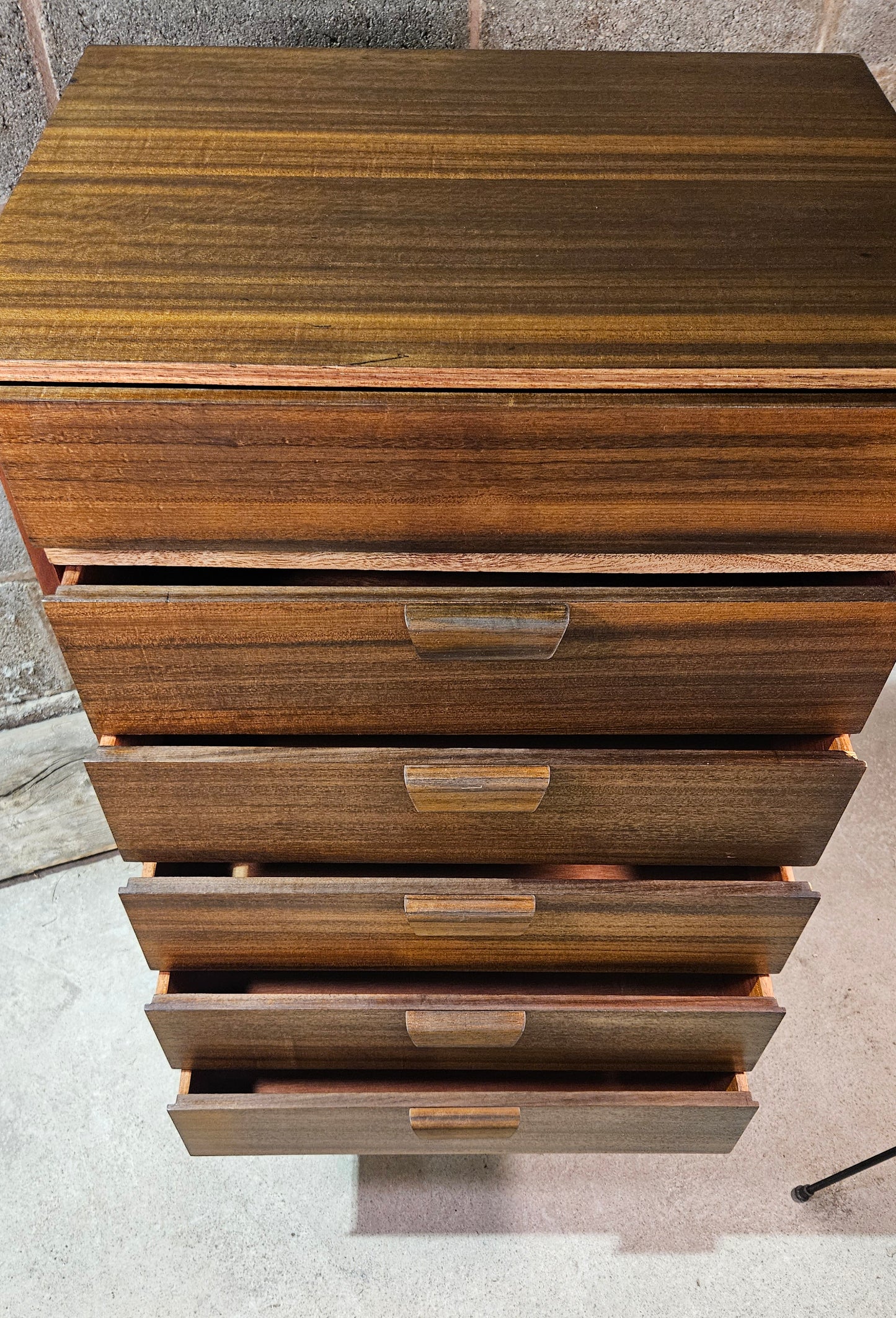 Mid Century Uniflex Dark Teak 6 drawer unit.