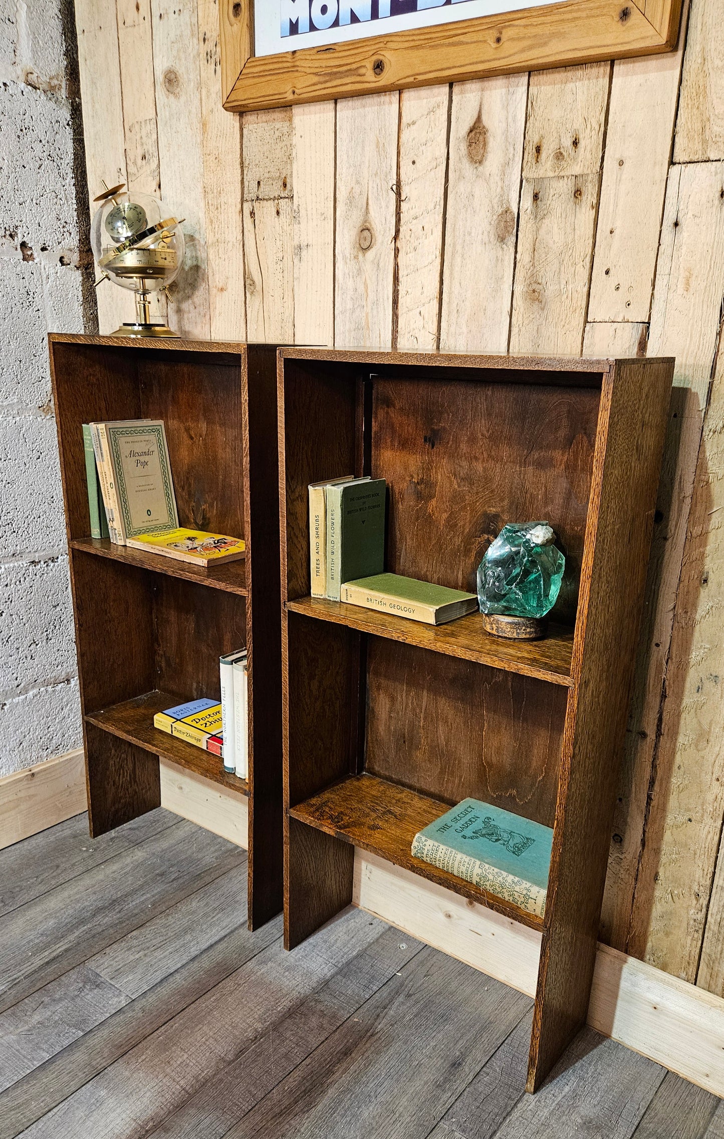 Two Small Oak 1920s Bookcases