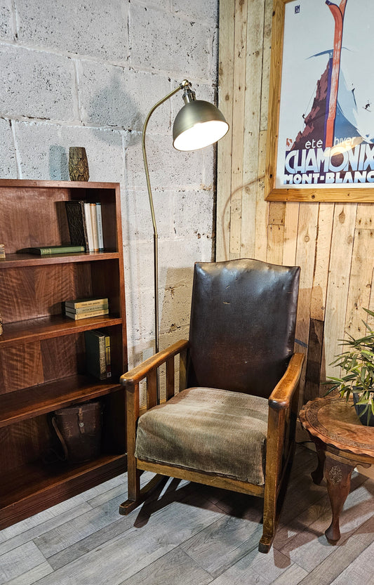 1920s, Arts and Crafts Style Rocking Recliner.