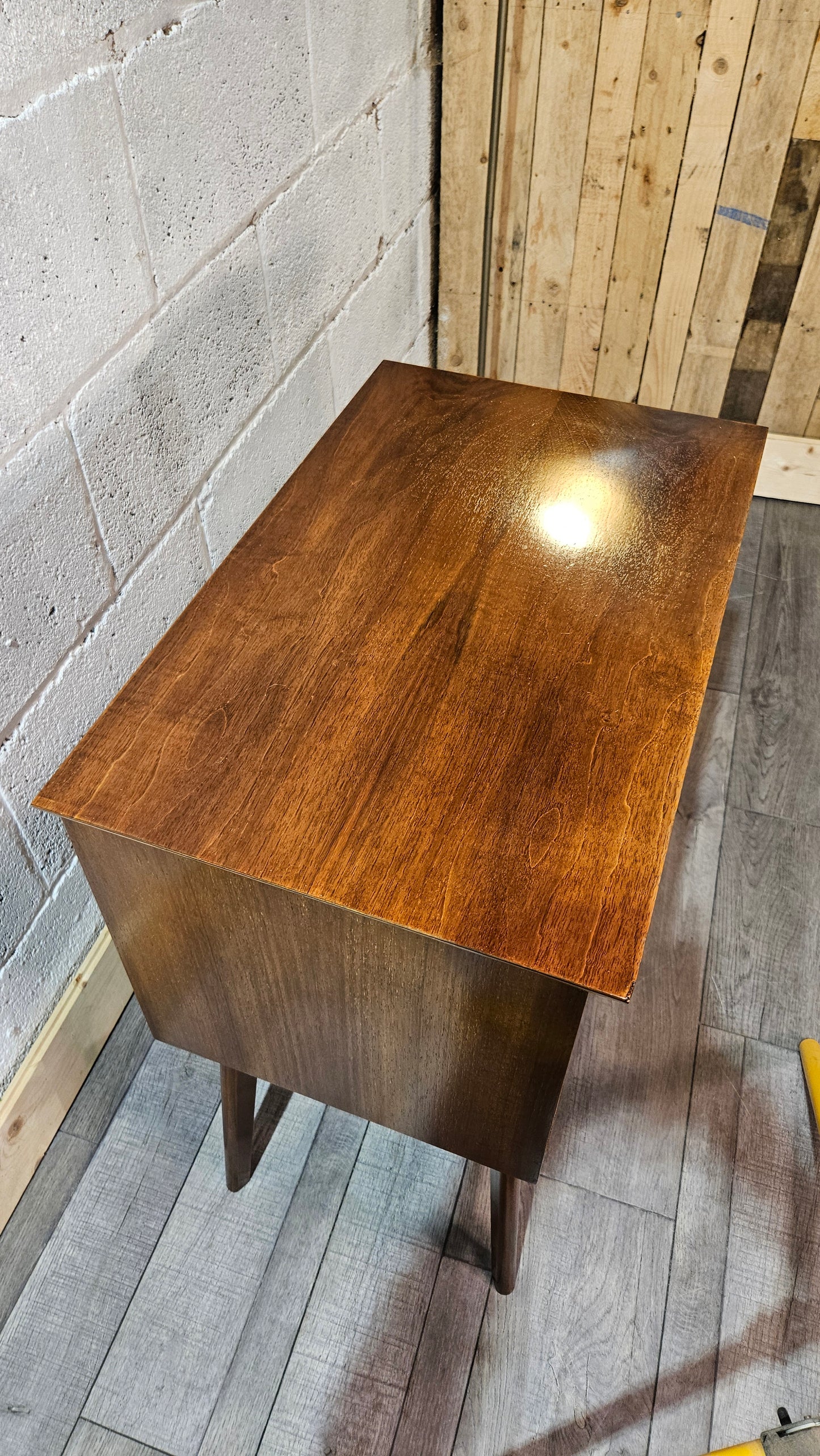 Mid Century, Walnut Finished, Vinyl Storage Unit.