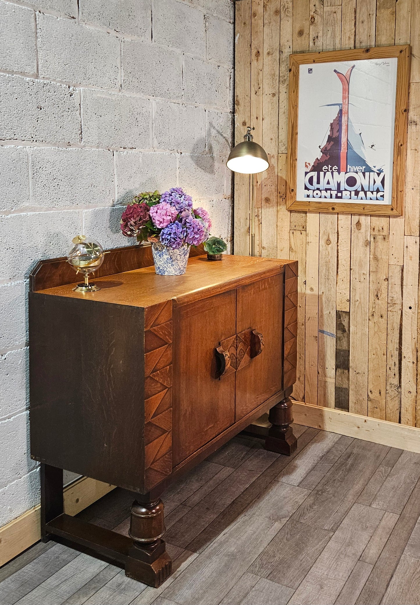 Oak Art Deco Sideboard by Venesta.