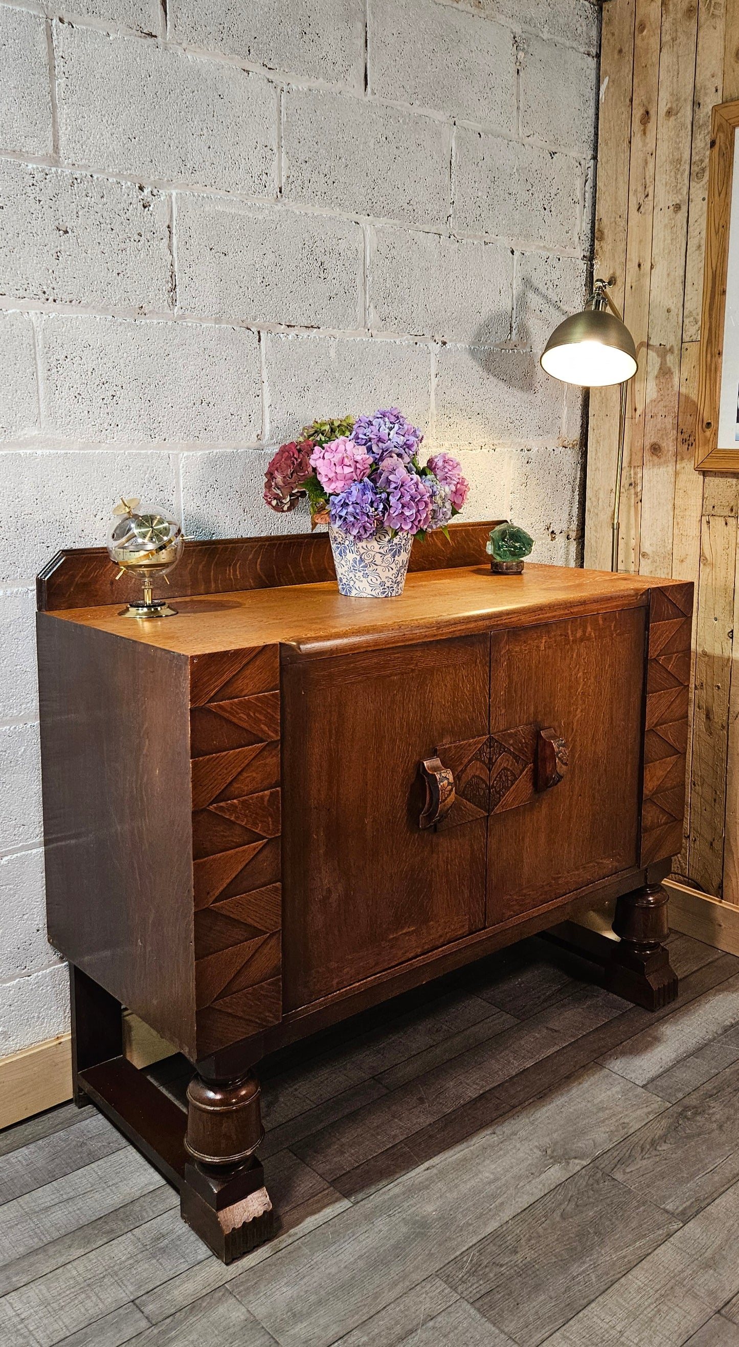 Oak Art Deco Sideboard by Venesta.