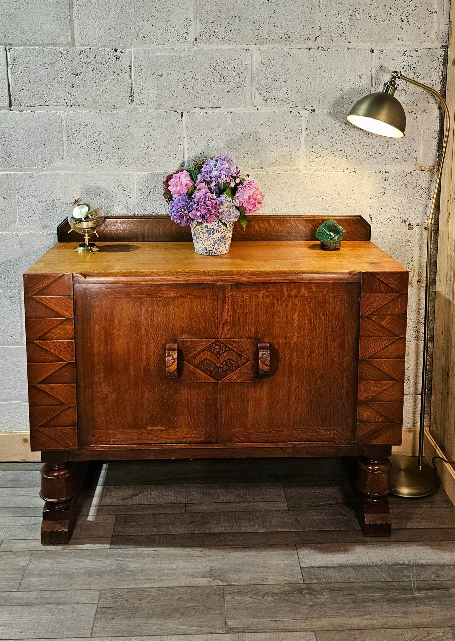 Oak Art Deco Sideboard by Venesta.