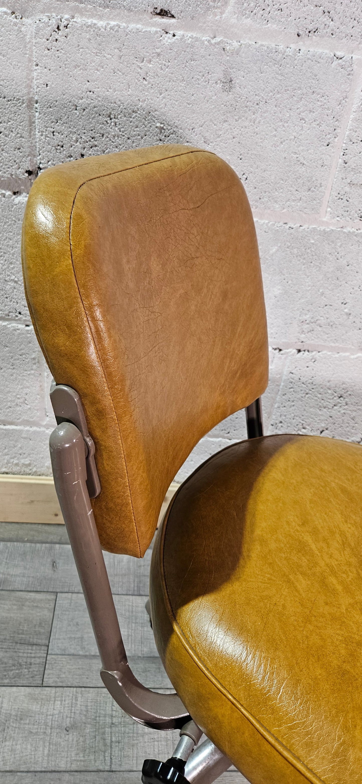 Mid century TanSad adjustable machinists chair.