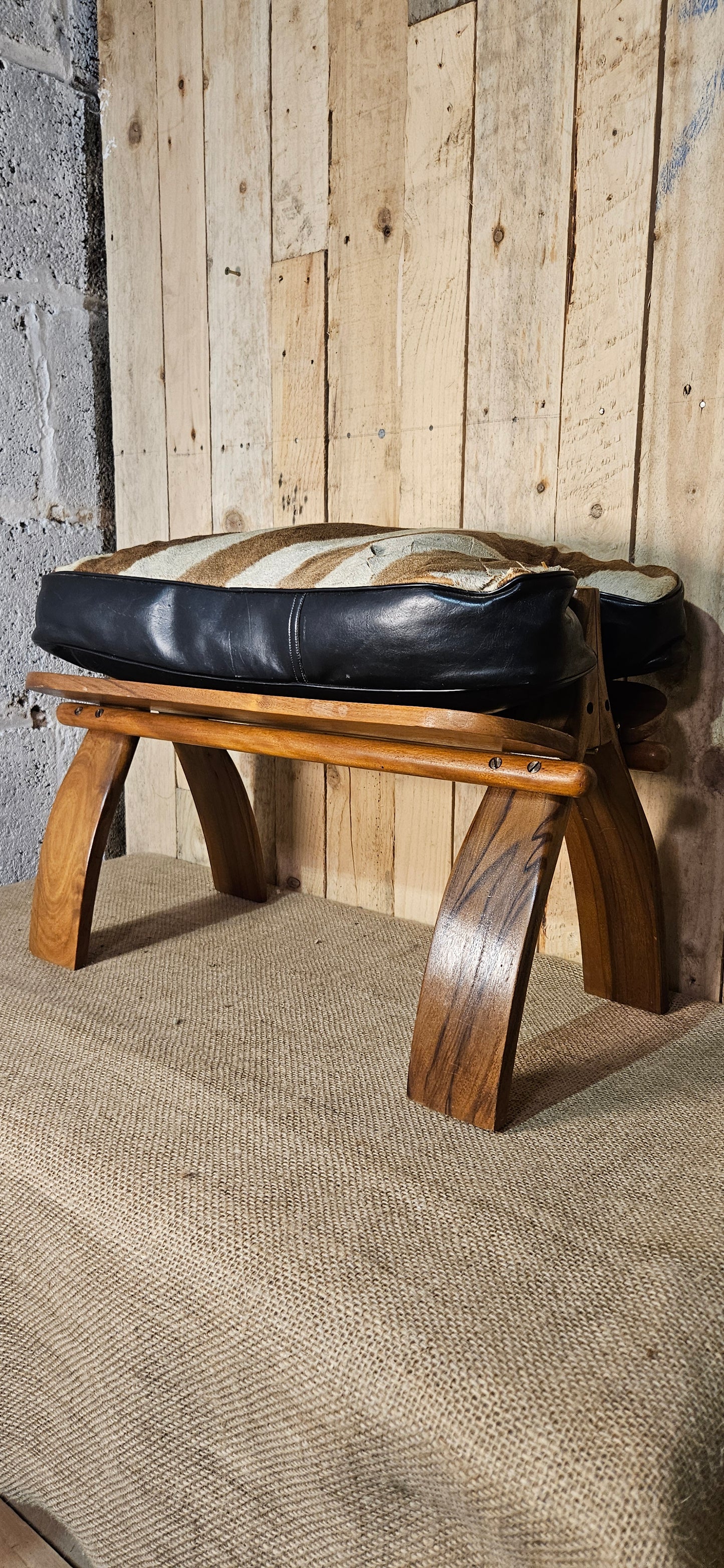 Mid century camel style stool.