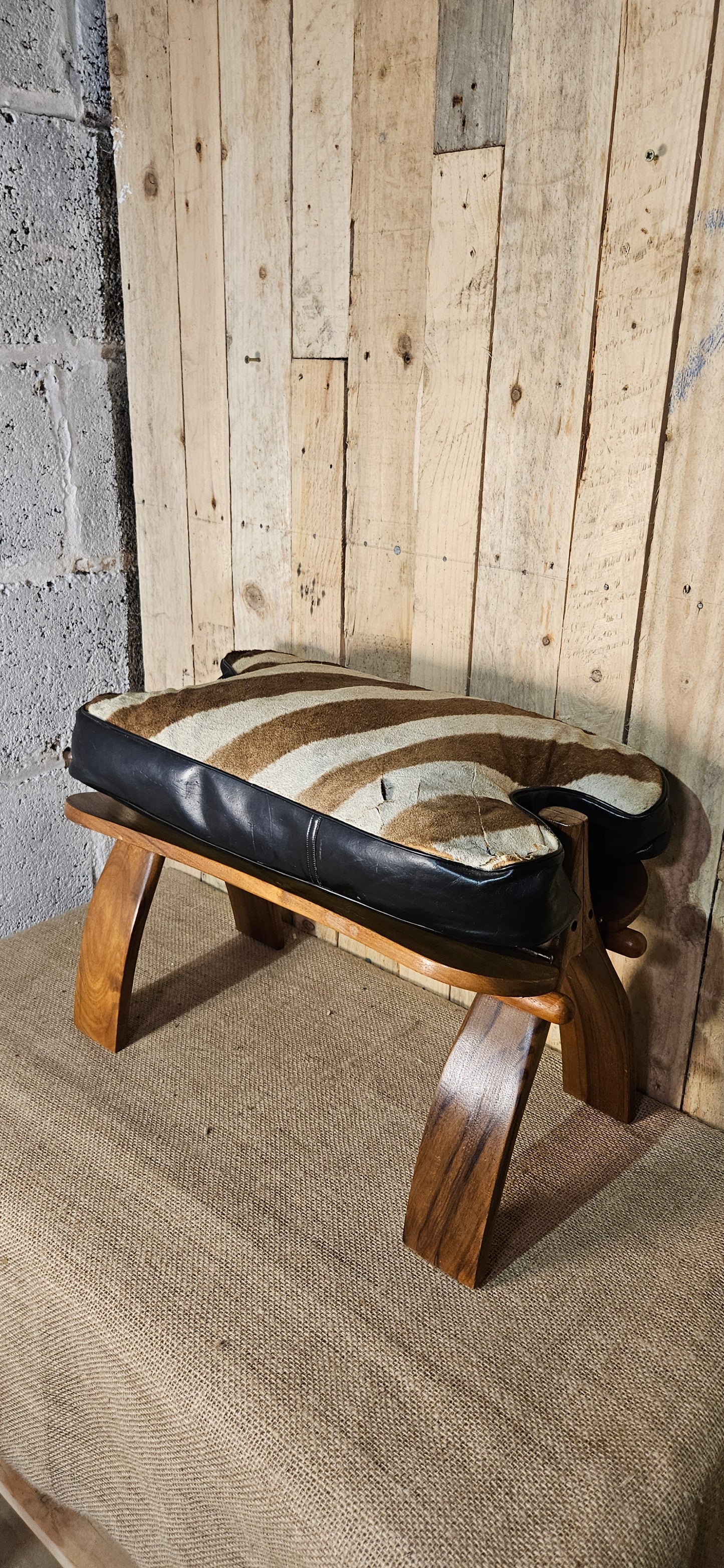 Mid century camel style stool.