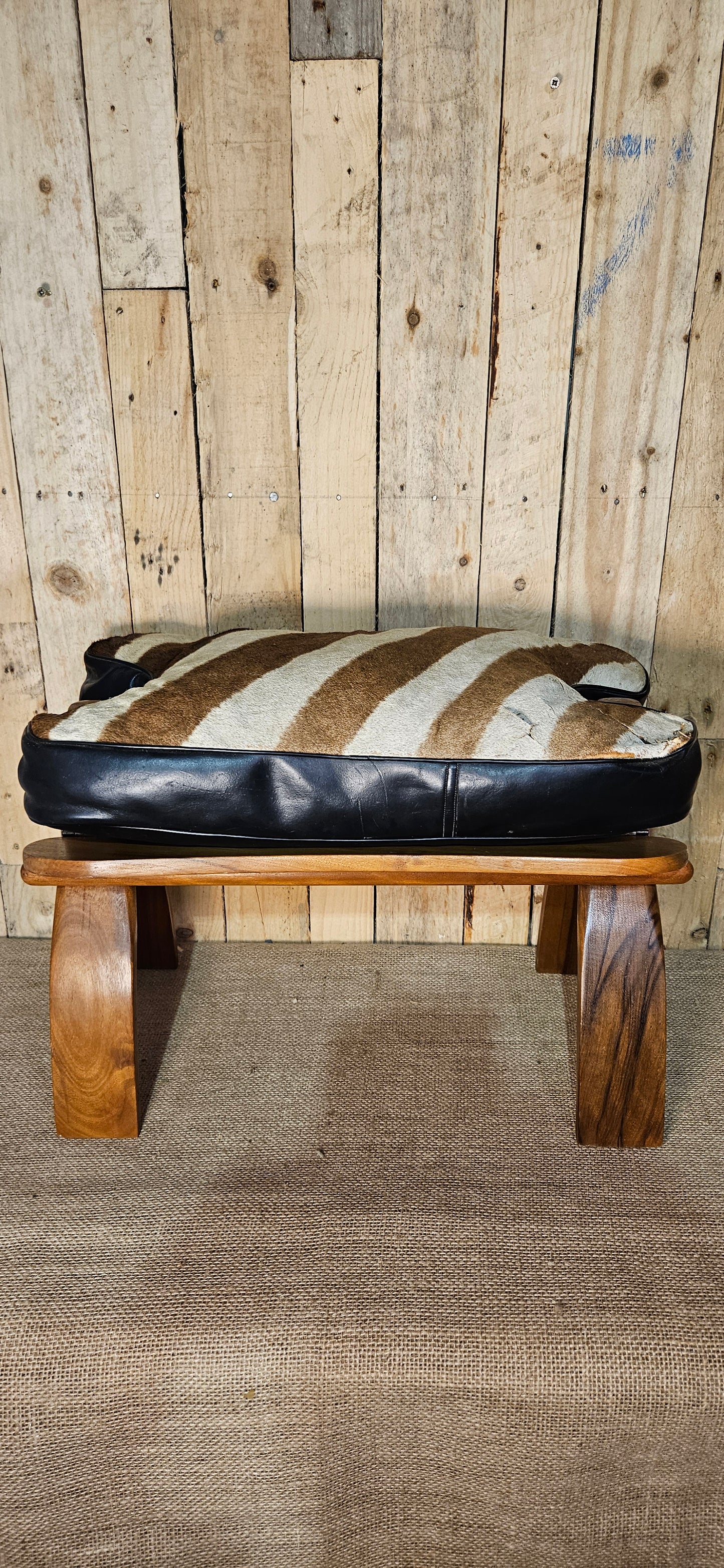 Mid century camel style stool.