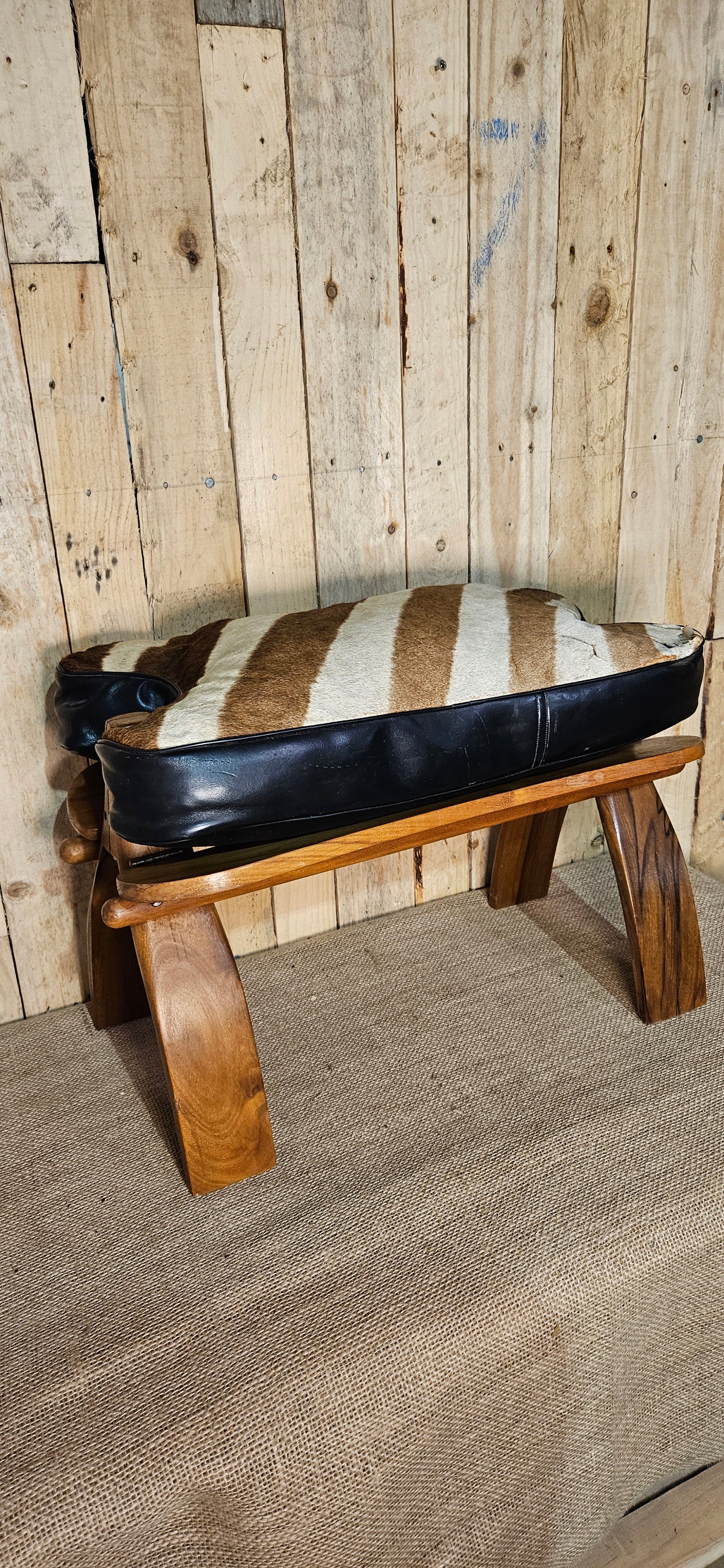 Mid century camel style stool.