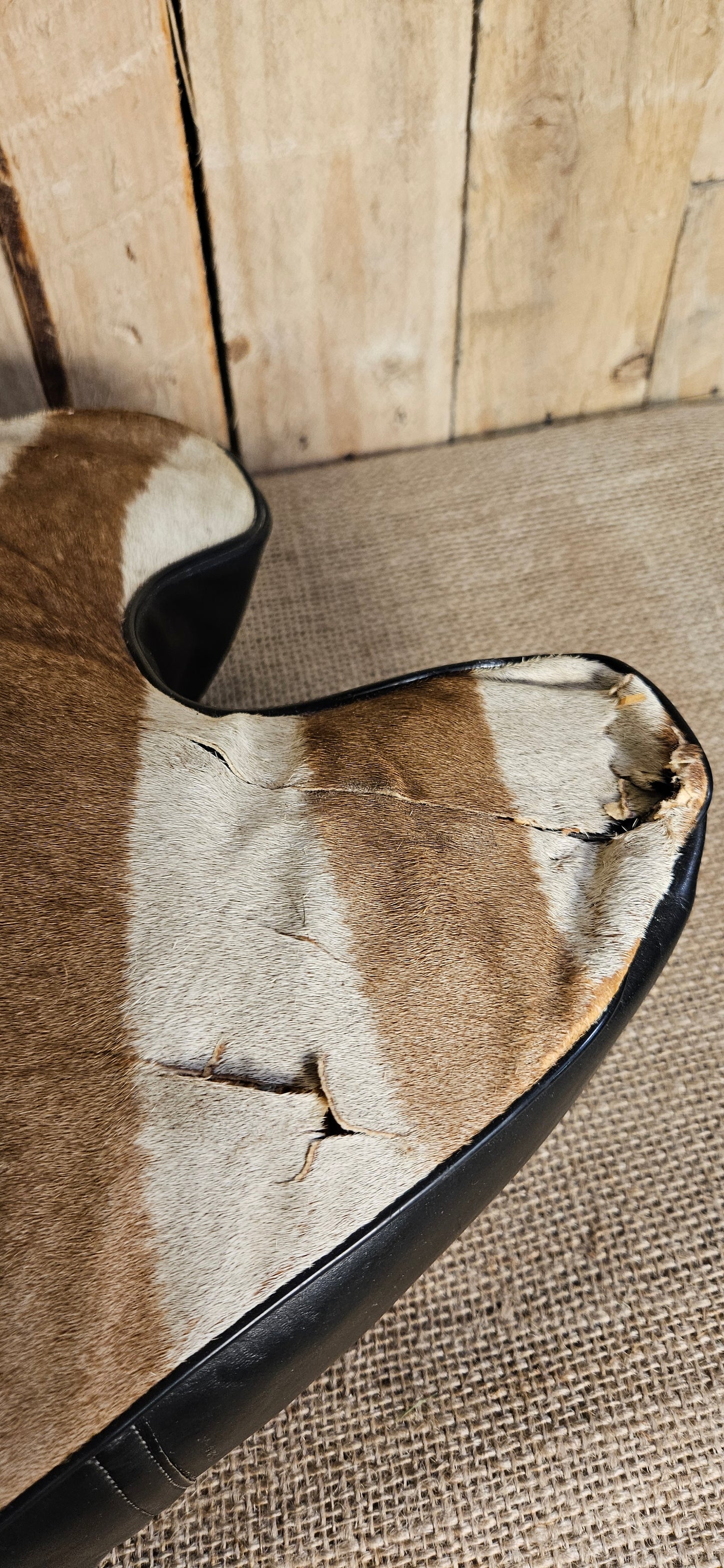 Mid century camel style stool.