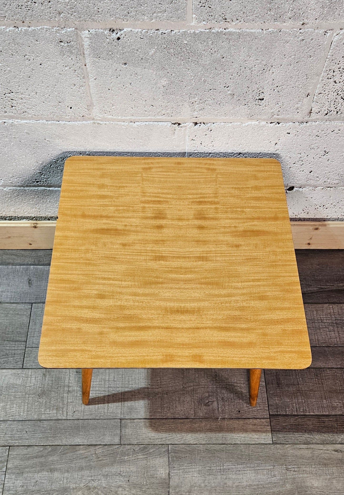 Mid century plywood and formica top coffee table.