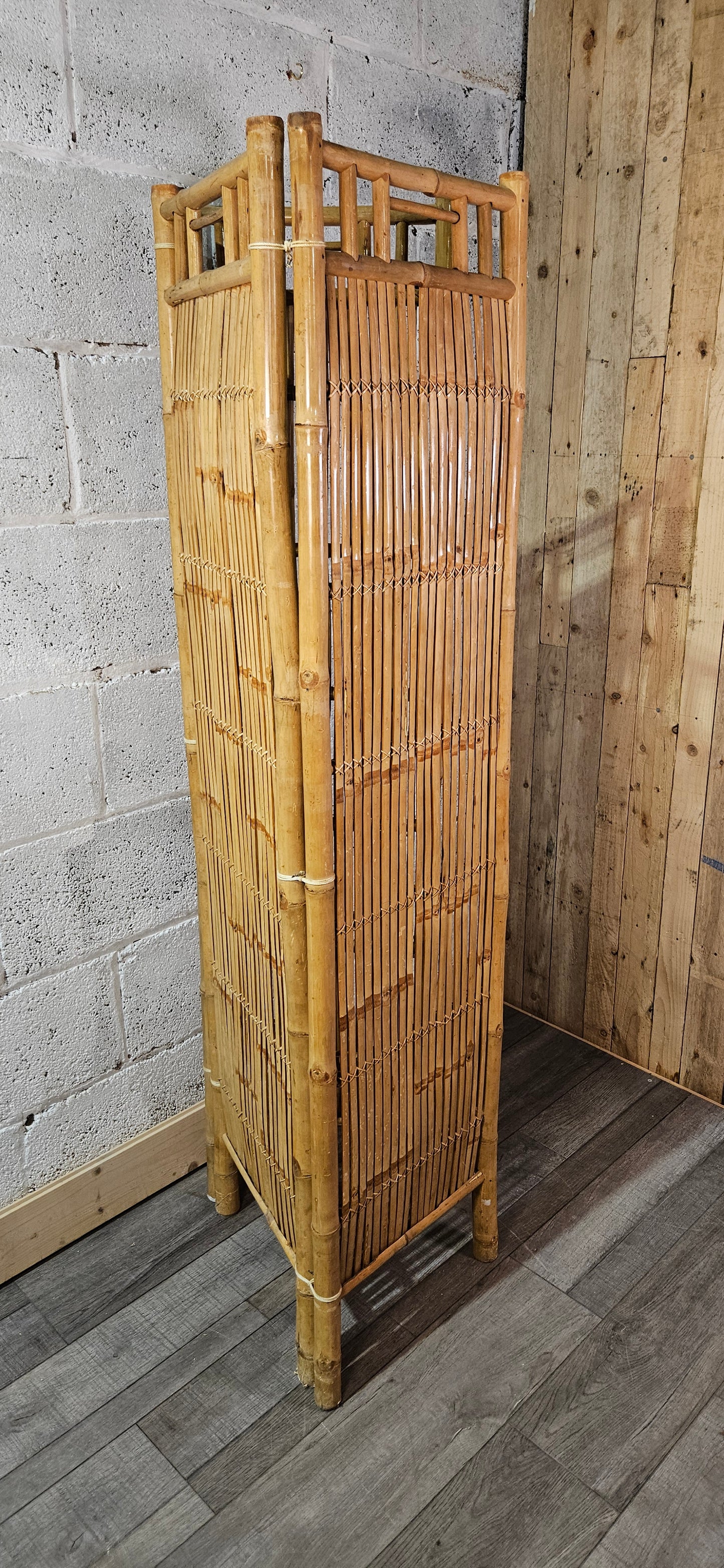 Mid century three section bamboo screen.