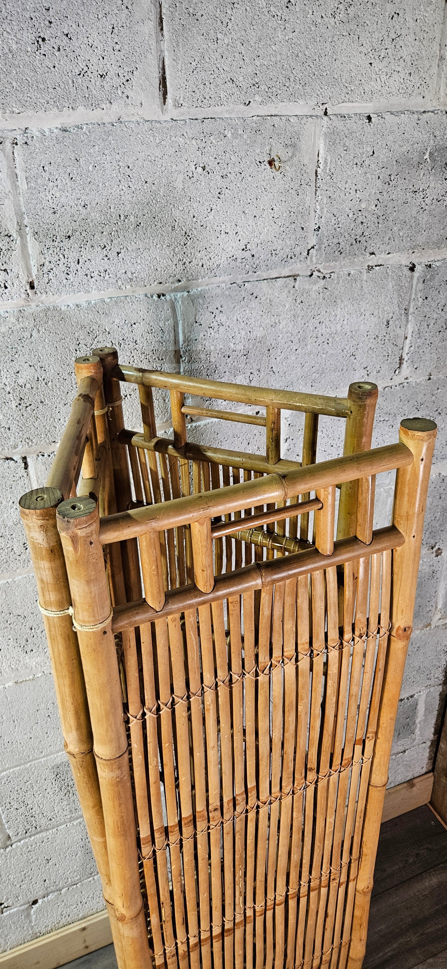 Mid century three section bamboo screen.