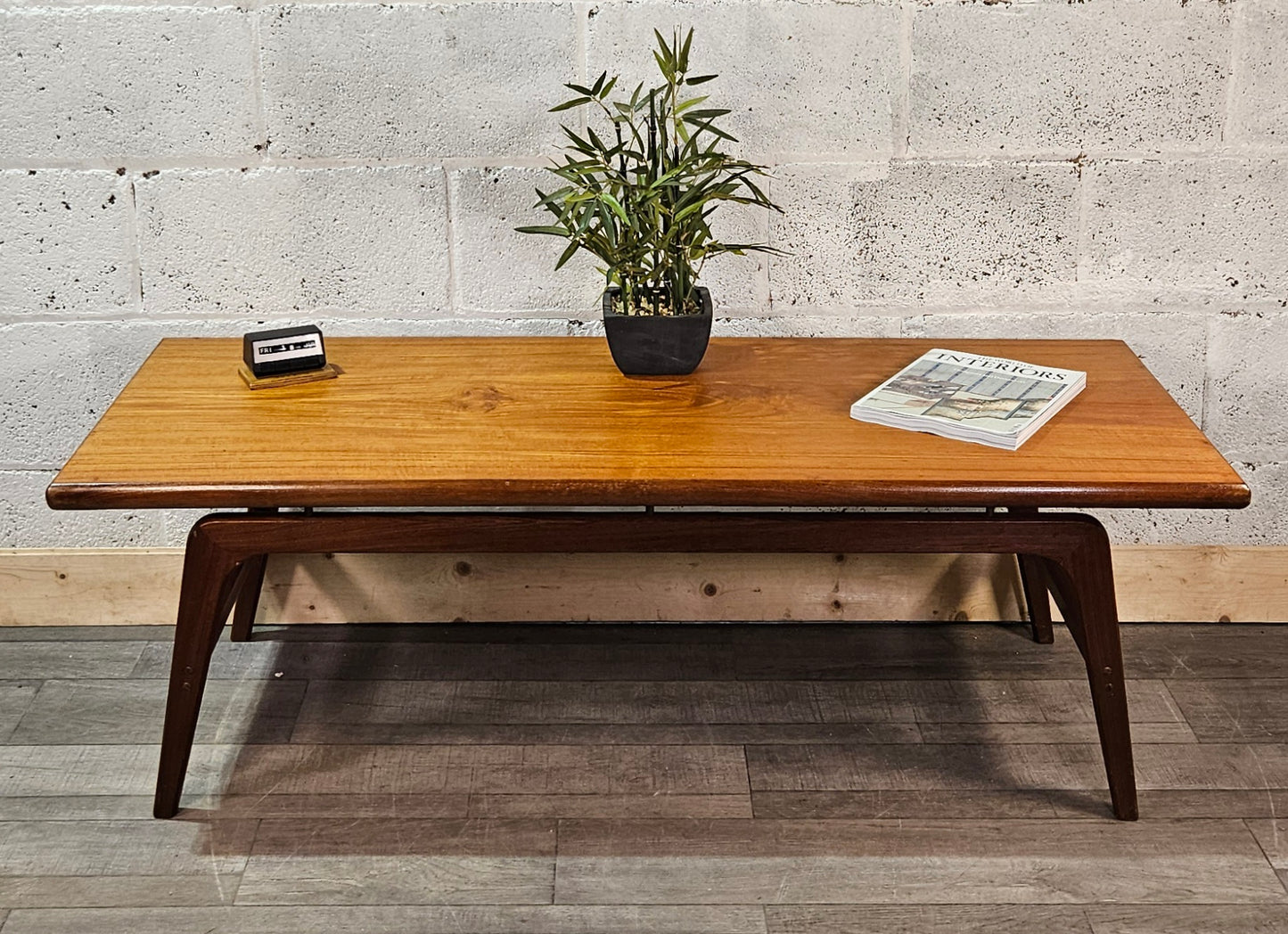 Large Danish teak floating coffee table.