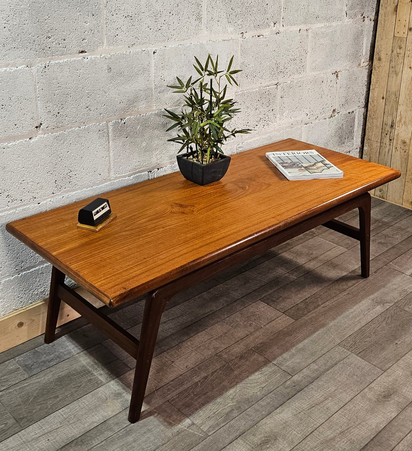 Large Danish teak floating coffee table.