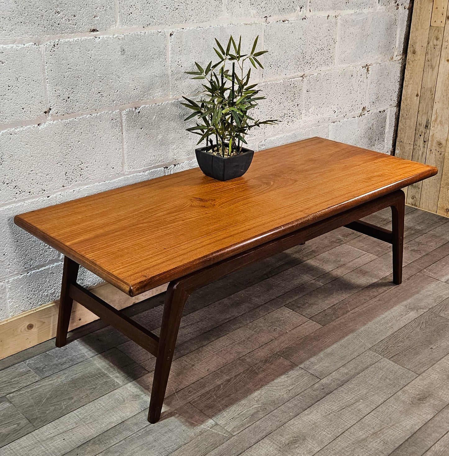 Large Danish teak floating coffee table.