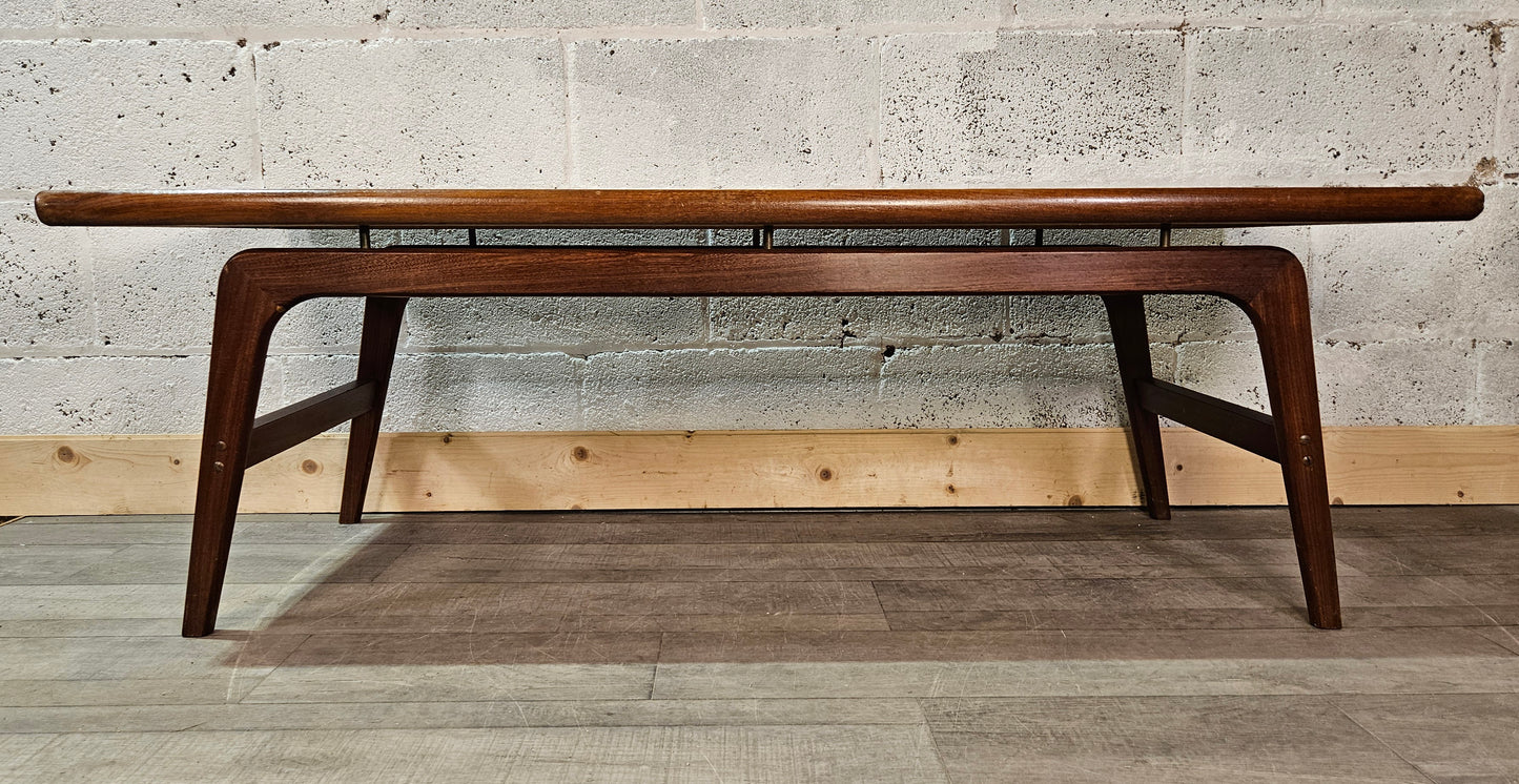 Large Danish teak floating coffee table.