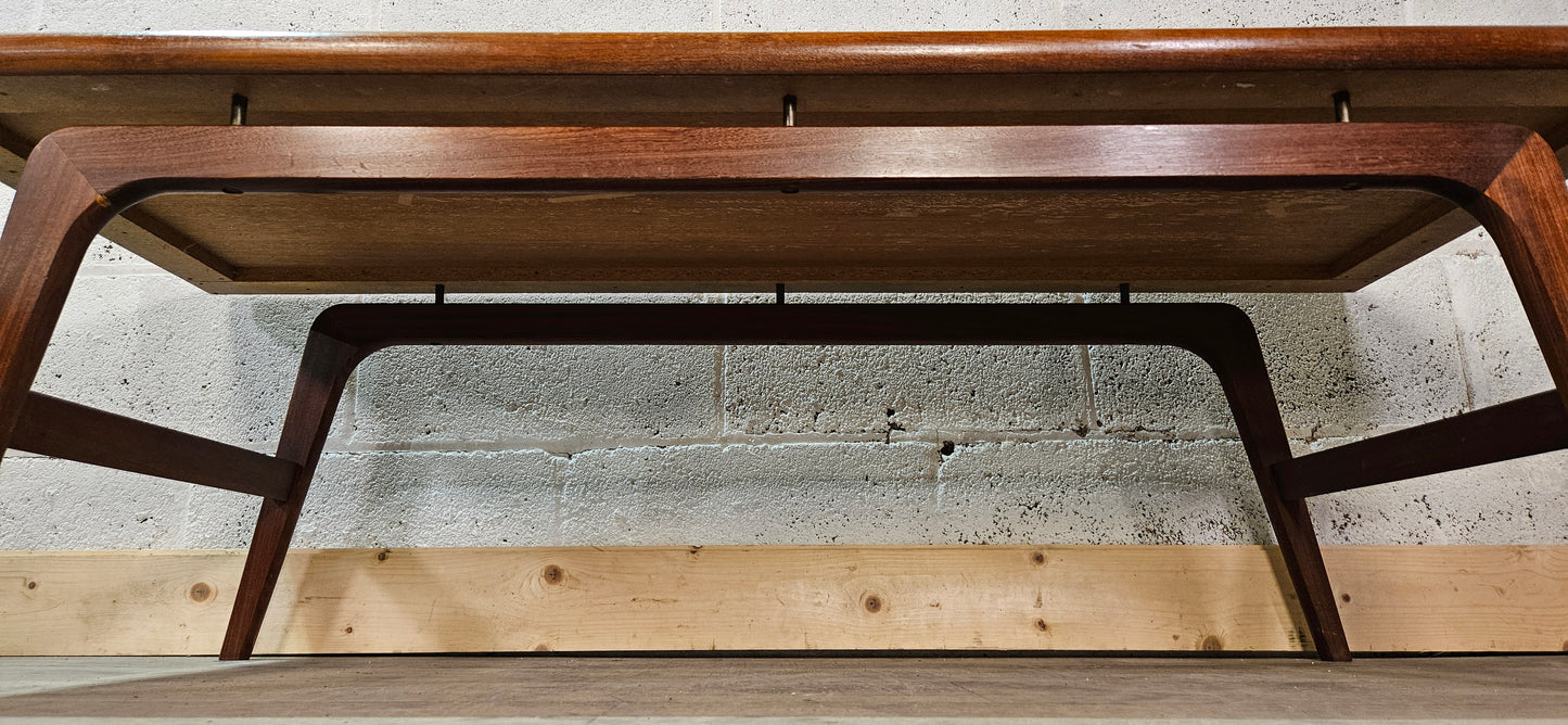 Large Danish teak floating coffee table.