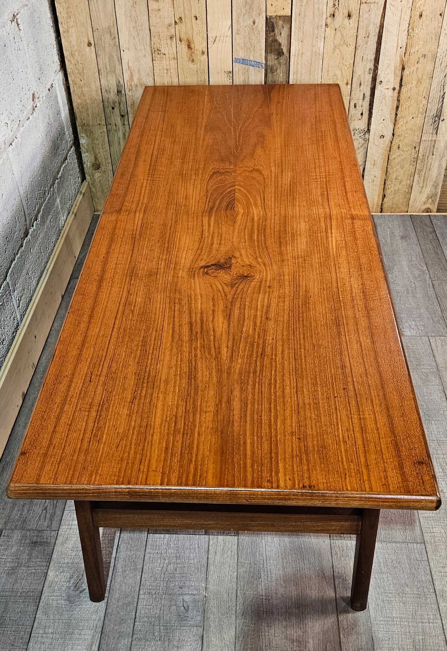 Large Danish teak floating coffee table.