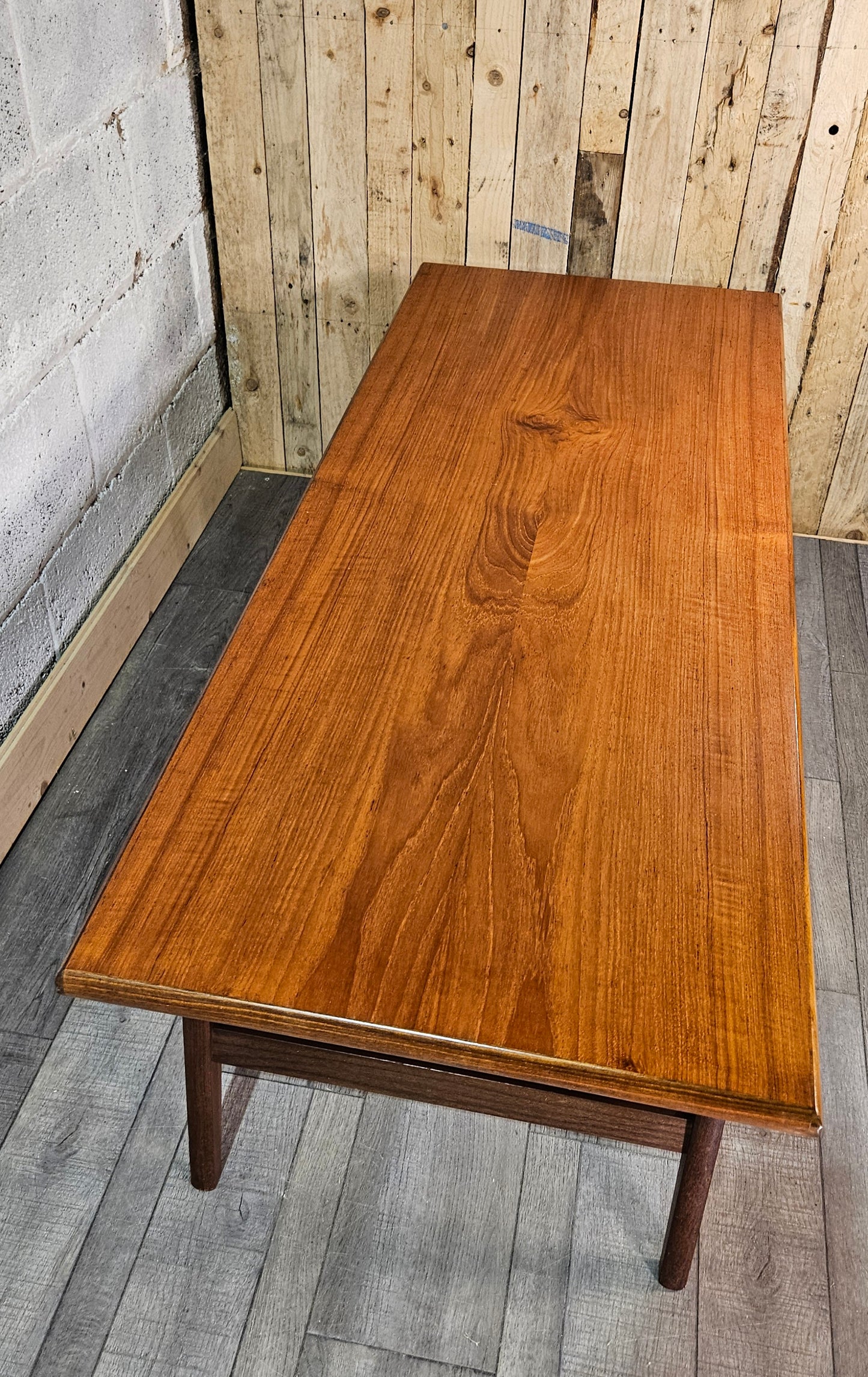 Large Danish teak floating coffee table.