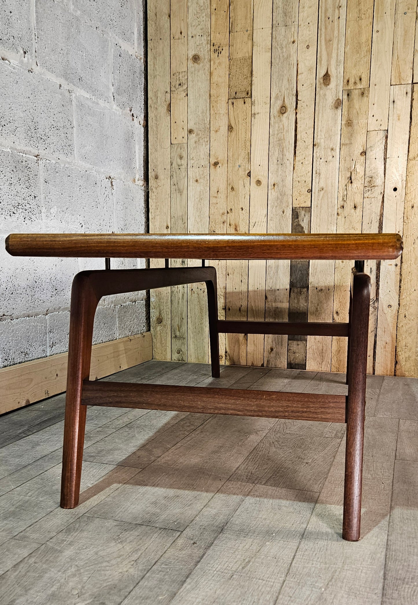 Large Danish teak floating coffee table.