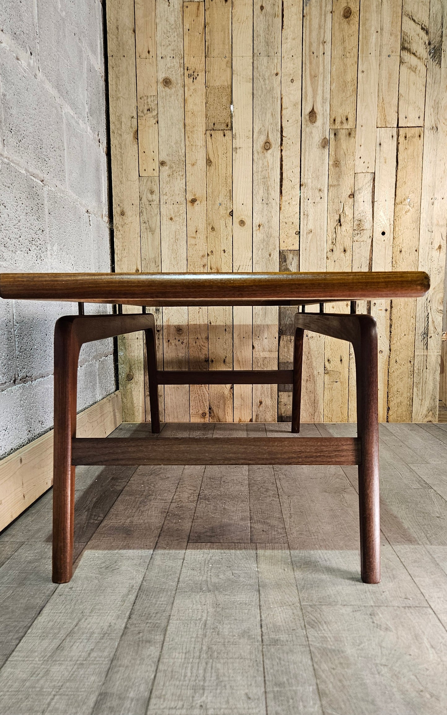 Large Danish teak floating coffee table.