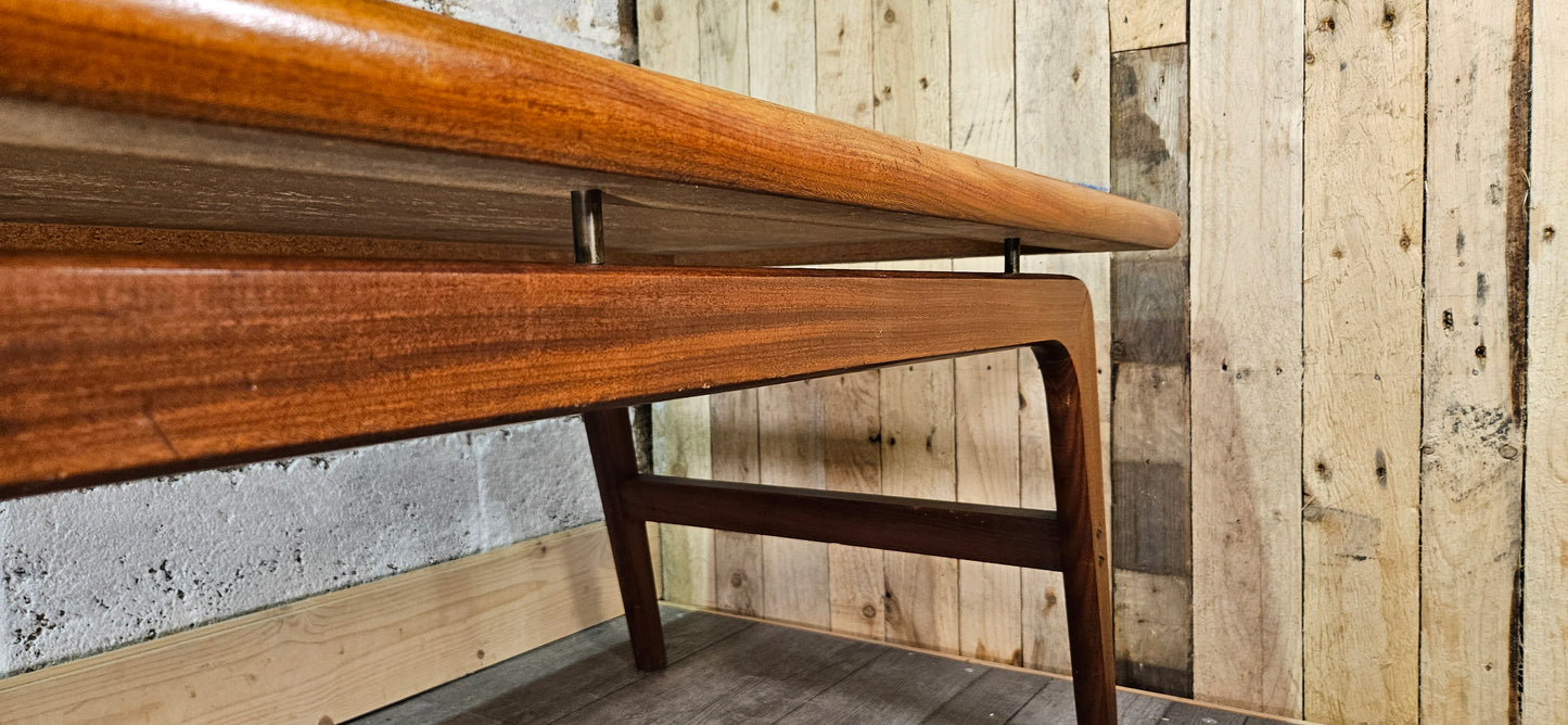 Large Danish teak floating coffee table.