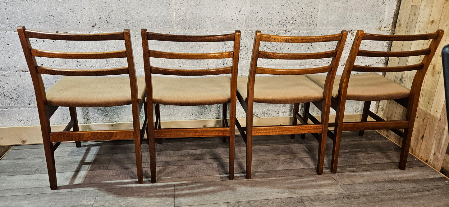 Mid century teak McIntosh drop leaf table and 4 teak chairs.