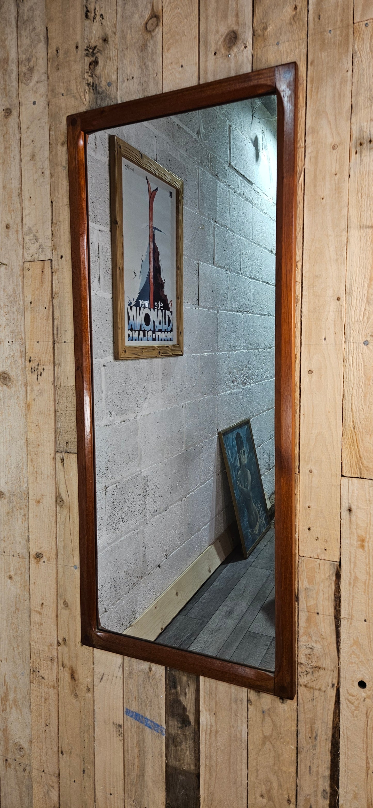 Mid century Danish teak mirror by Aksel Kjersgaard.