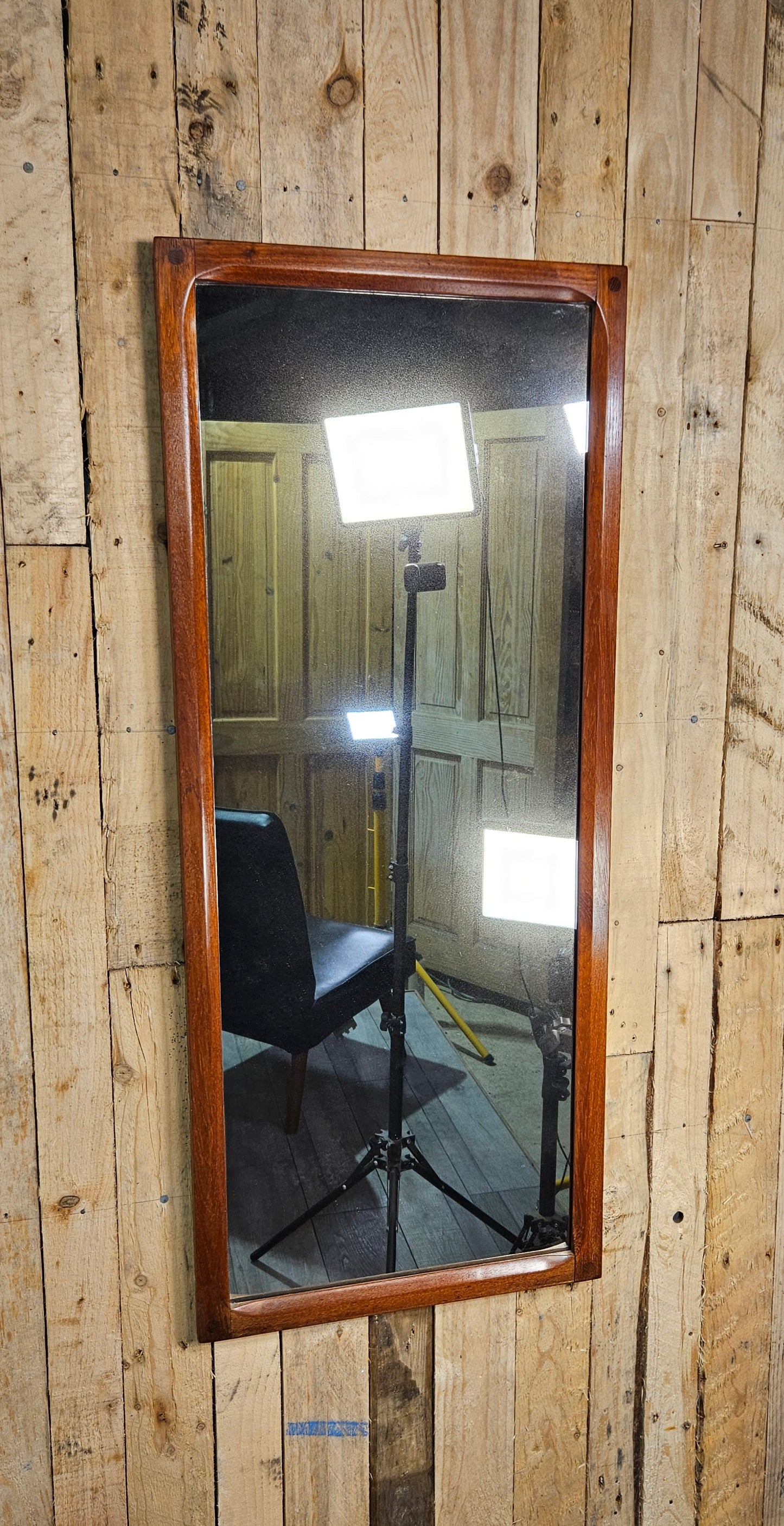 Mid century Danish teak mirror by Aksel Kjersgaard.