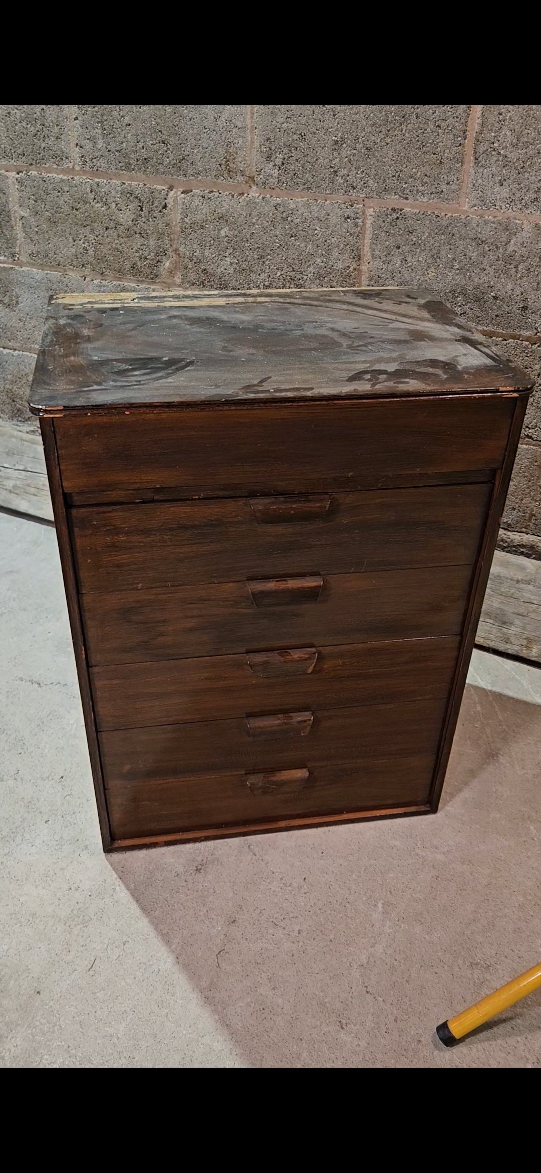 Mid Century Uniflex Dark Teak 6 drawer unit.