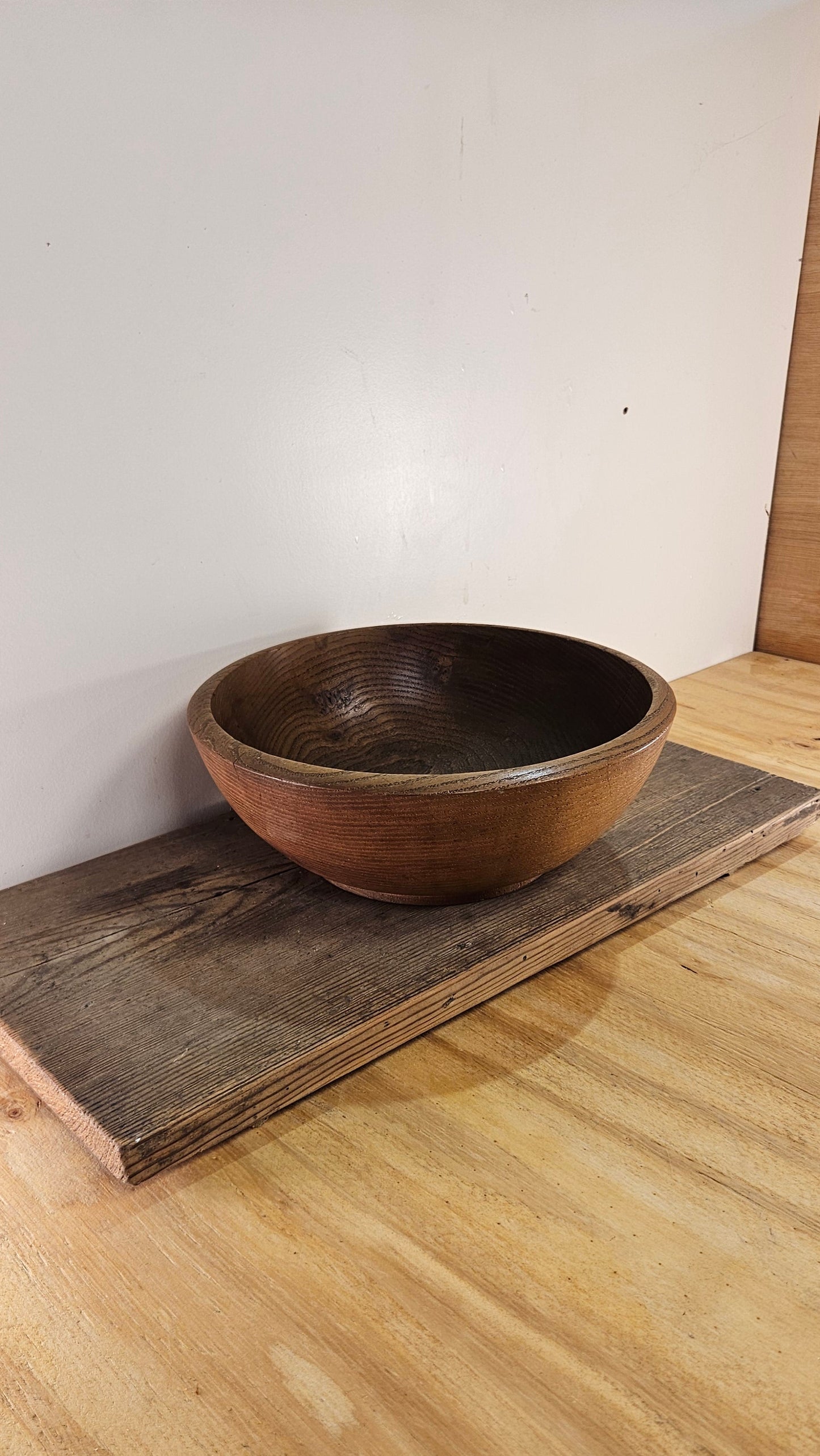 Vintage oak bowl.