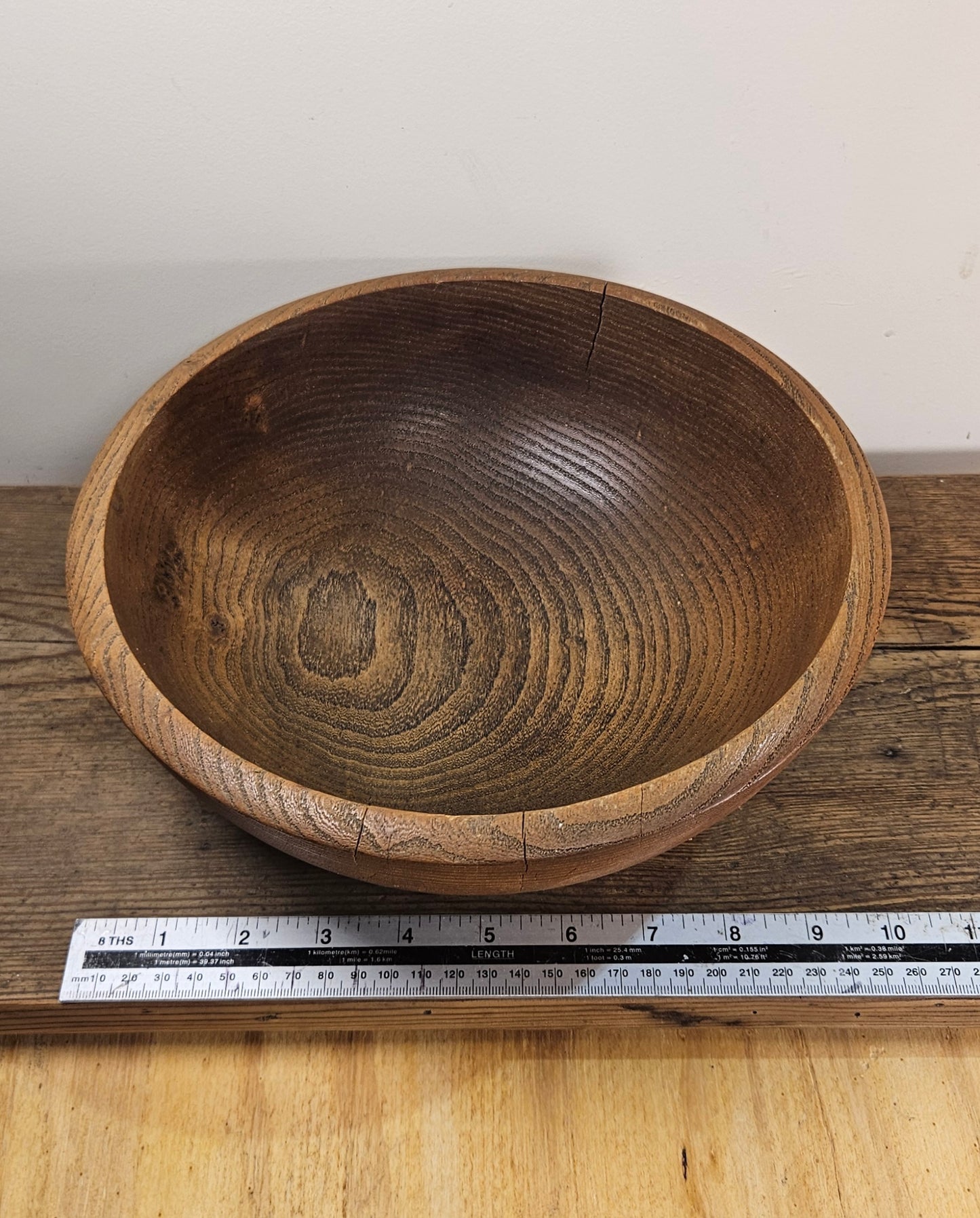 Vintage oak bowl.