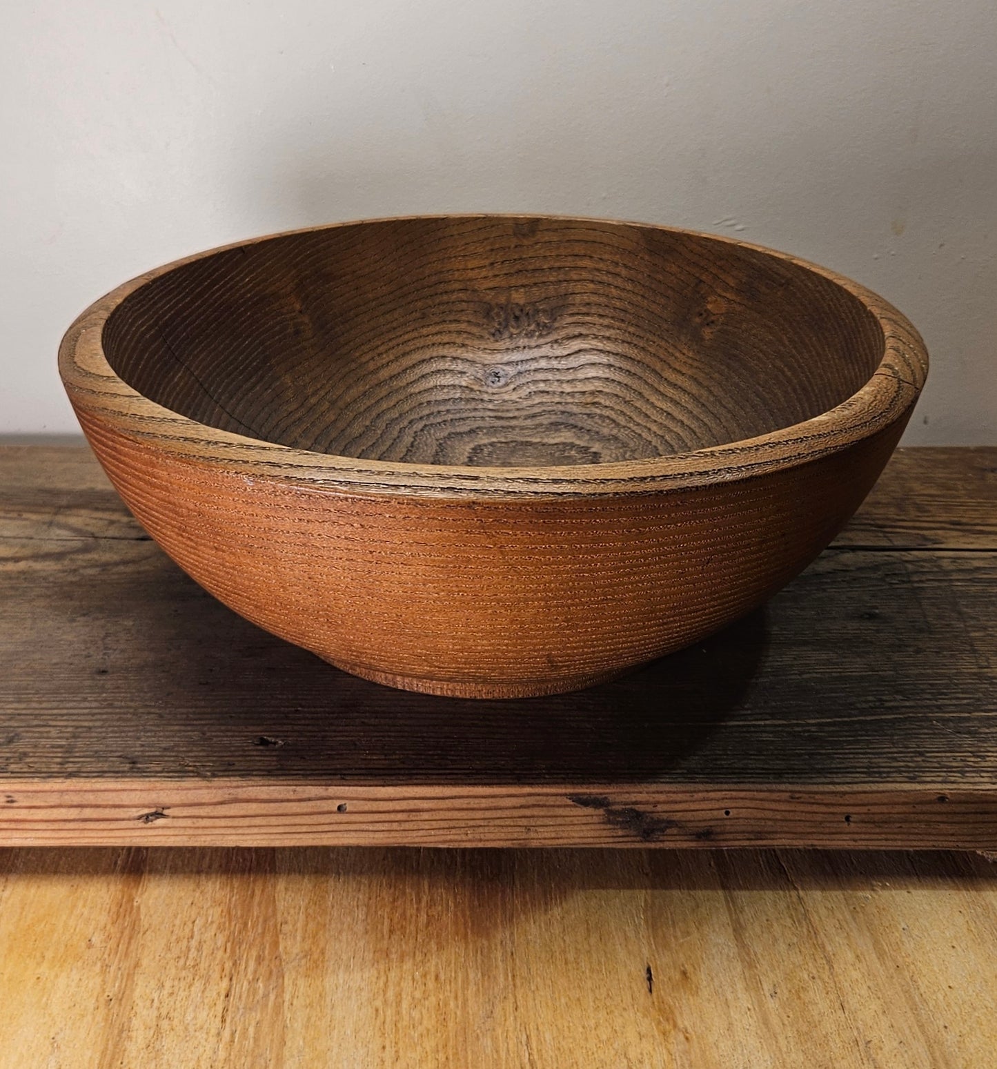 Vintage oak bowl.