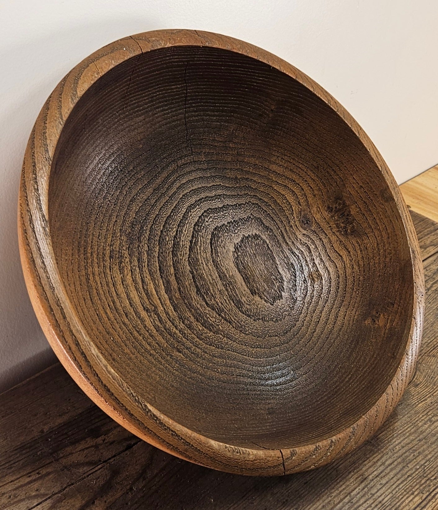 Vintage oak bowl.