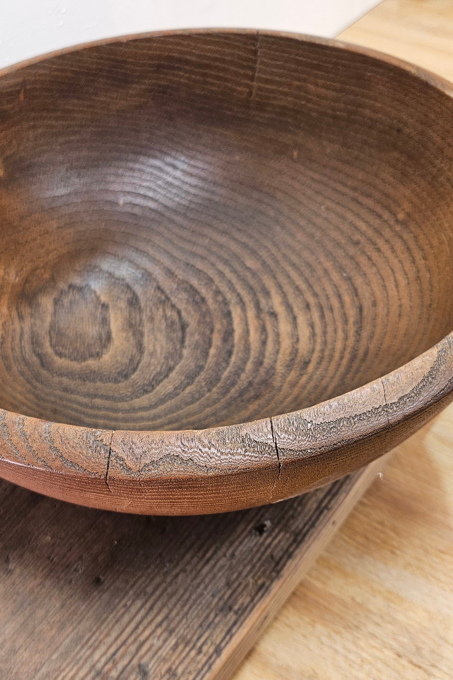 Vintage oak bowl.