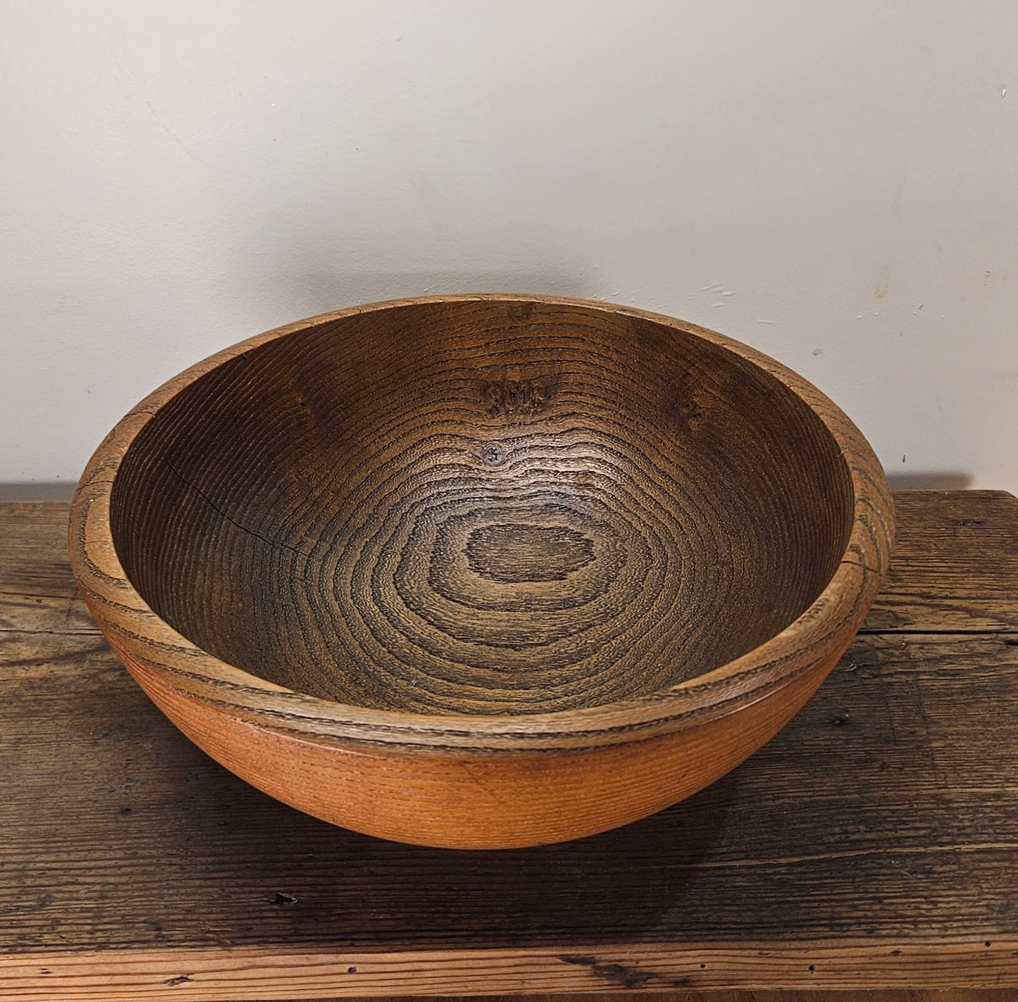 Vintage oak bowl.