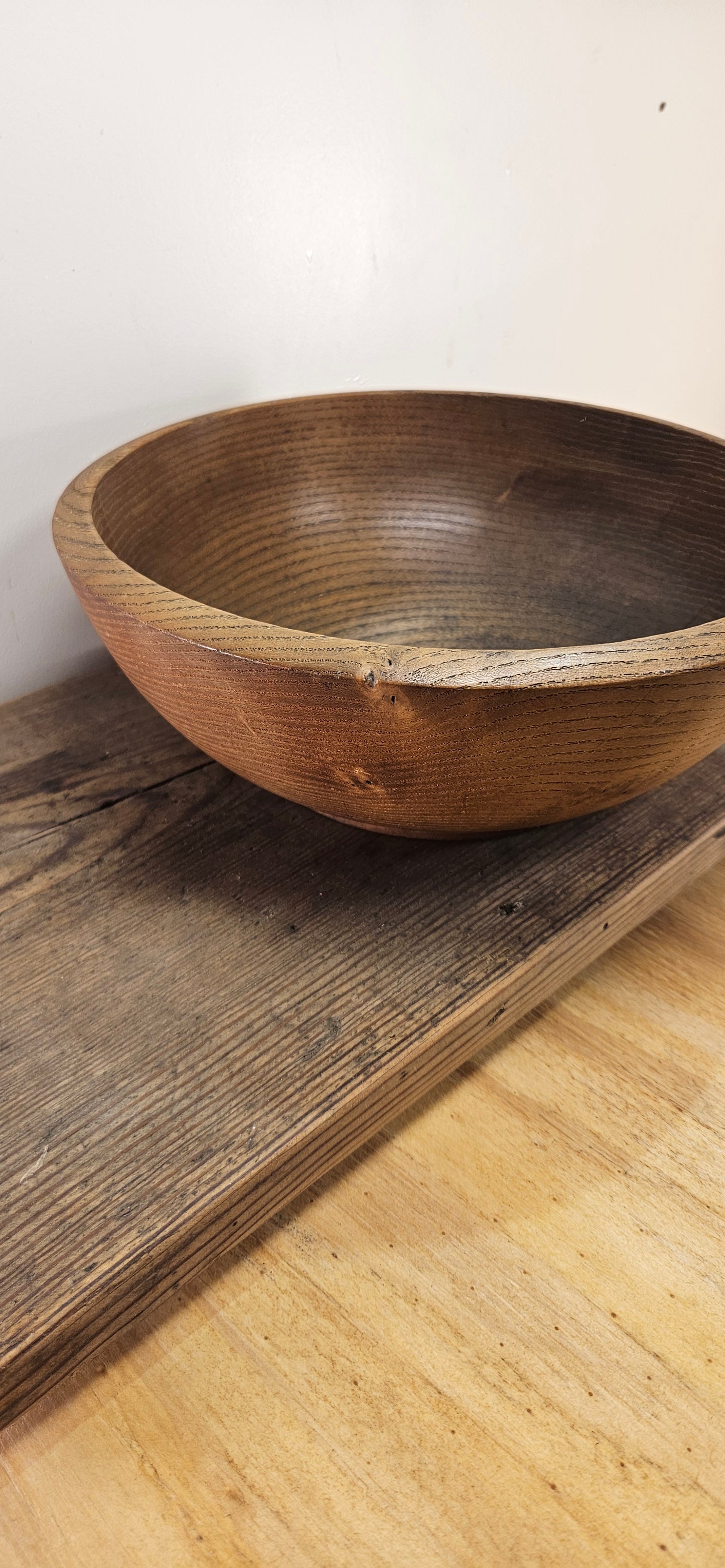 Vintage oak bowl.